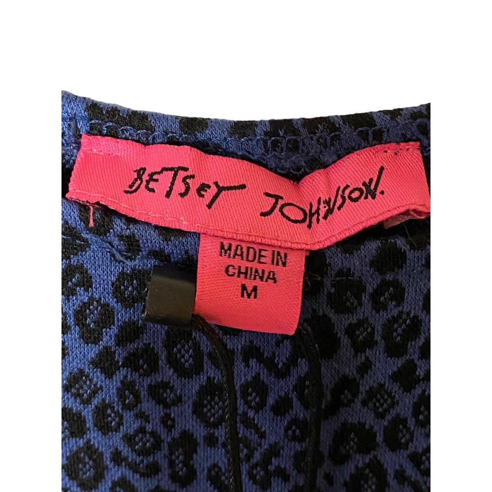 Betsey Johnson Womens Delft Blue Leopard Print Fit and Flare Mini Dress JL408507 - Picture 3 of 9